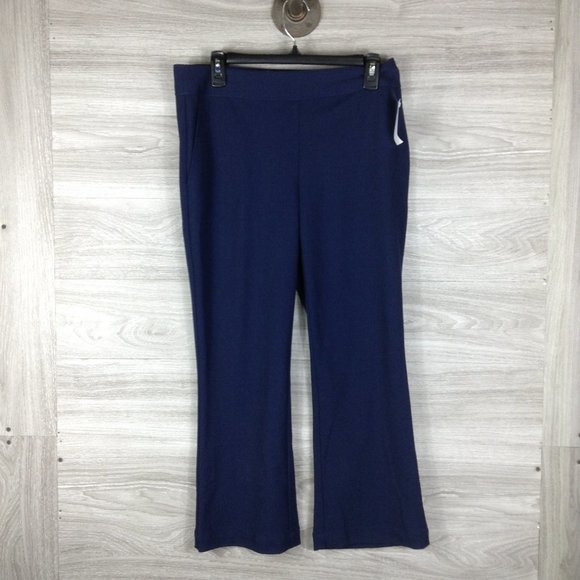 Grey Jason Wu Navy Cropped Flare Leg Pants - Picture 4 of 8